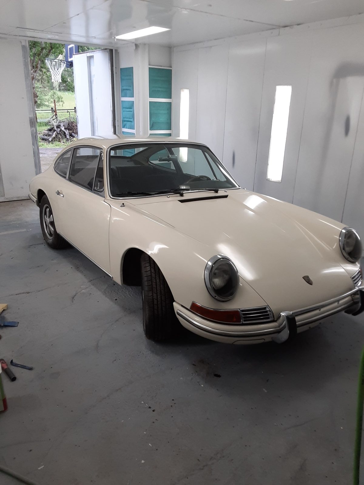 Finished car in the paint booth