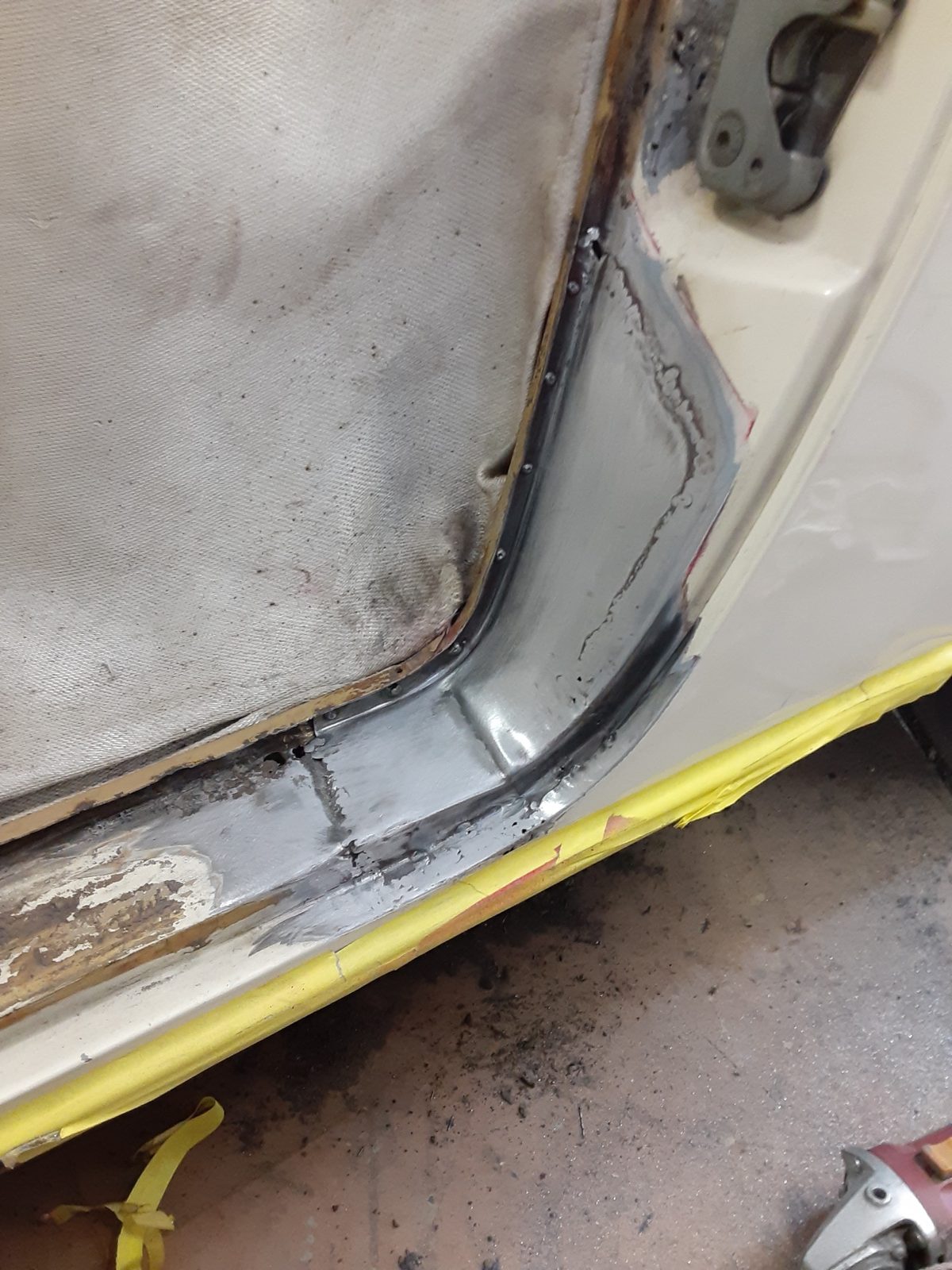 Finished sill repair detail, ready for primer