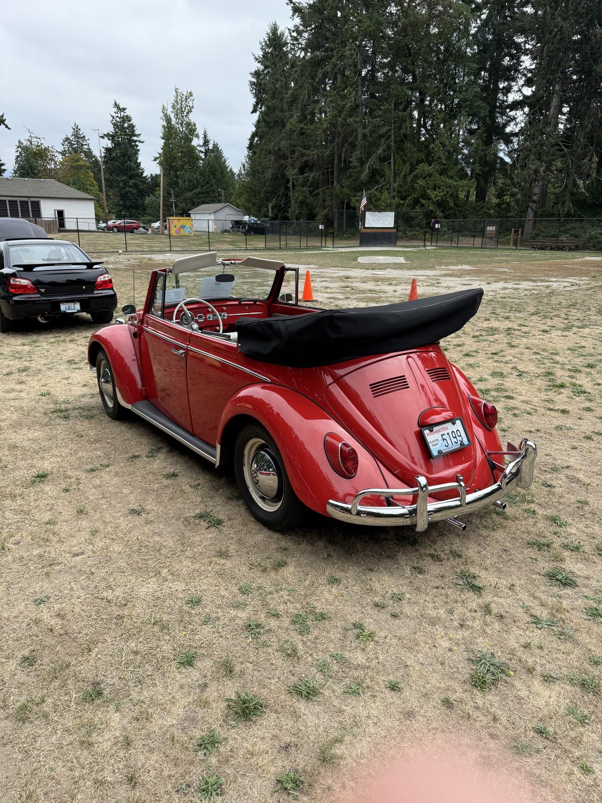 Rear three-quarter view, top down