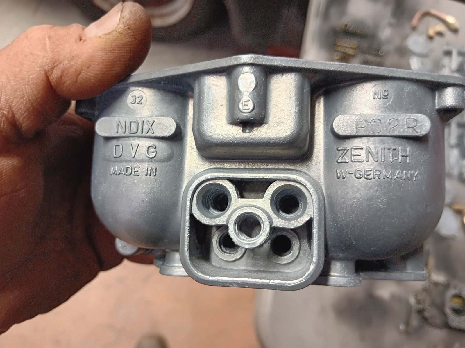 Cleaned Zenith 32 NDIX casting showing NDIX and ZENITH W-GERMANY stamps